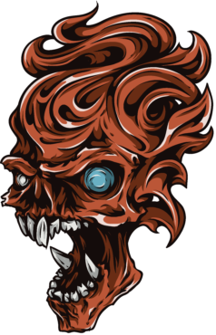 Transferable skull tattoo